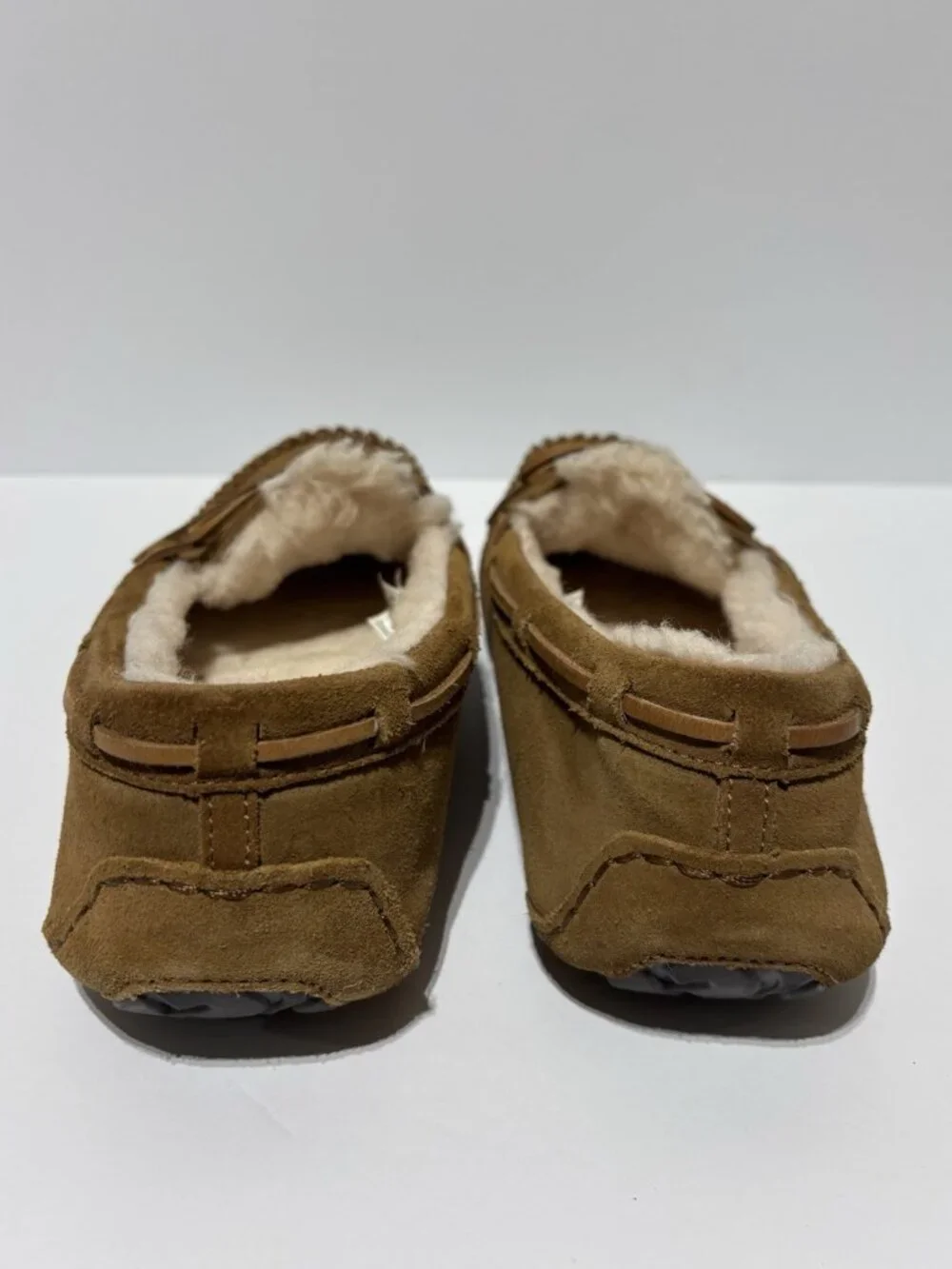 UGG Men’s Olsen Moccasin Chestnut Suede Slippers, Size 9 M